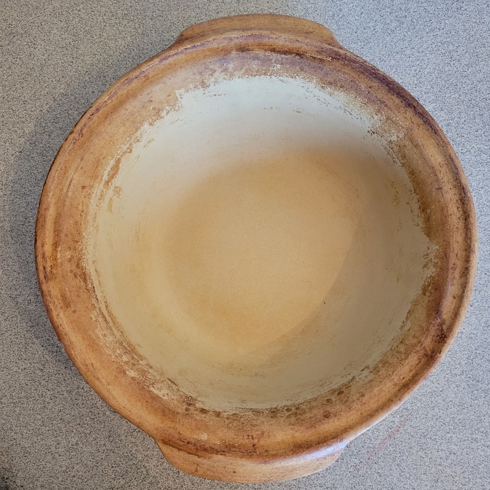 Pampered Chef Round Stoneware Baking Bowl Dish Pan Family Heritage‎ Collection
